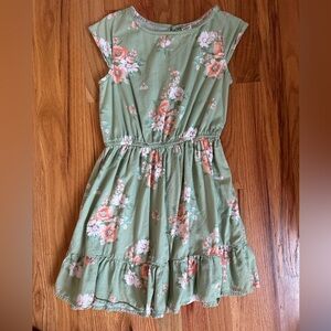 Floral Green Kids Dress